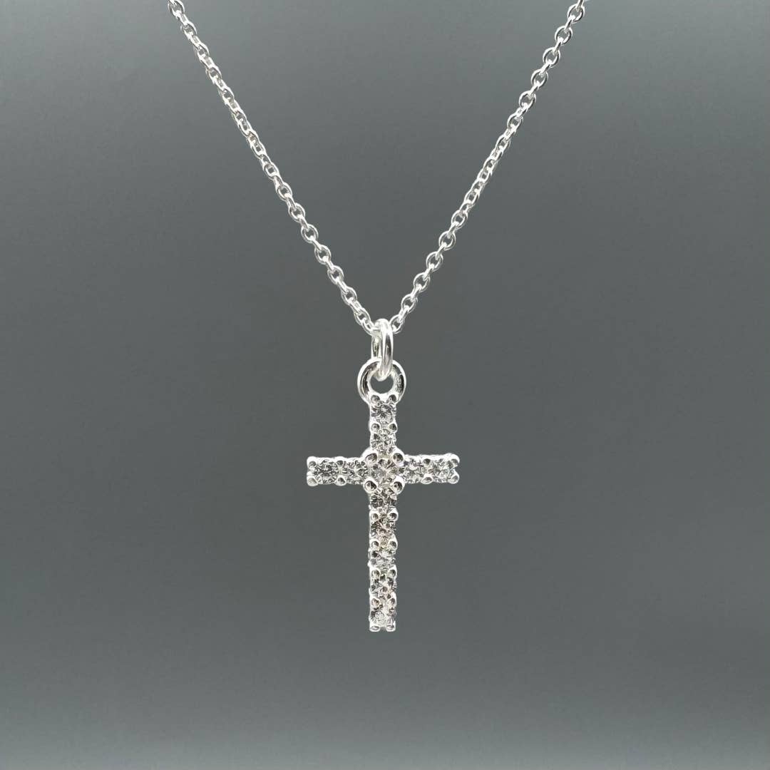 Something Silver - Wholesale Pendant/Charm Necklace - CZ Cross Necklace1