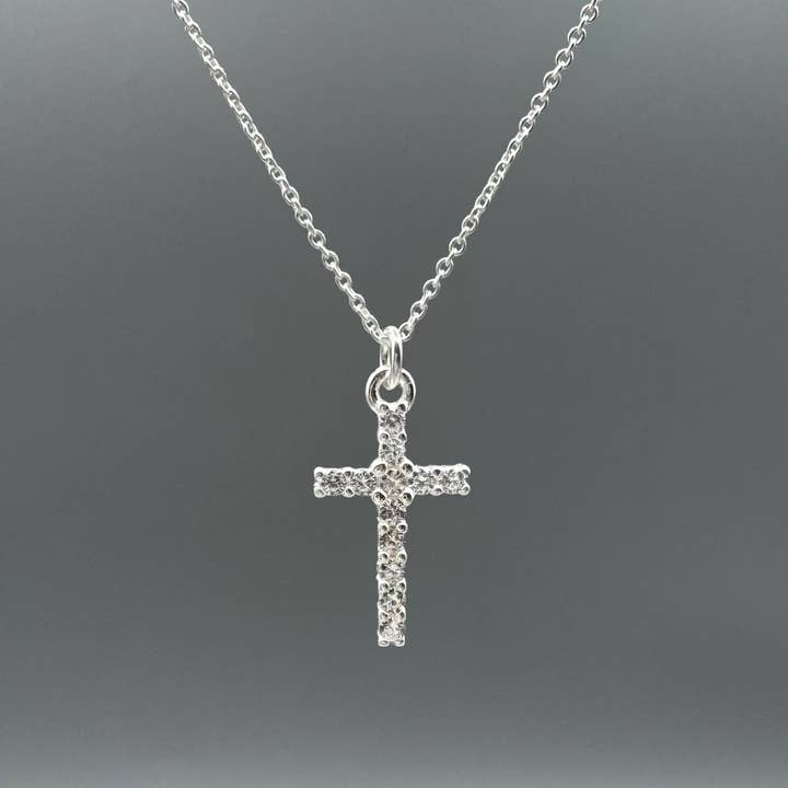 Something Silver - Wholesale Pendant/Charm Necklace - CZ Cross Necklace1