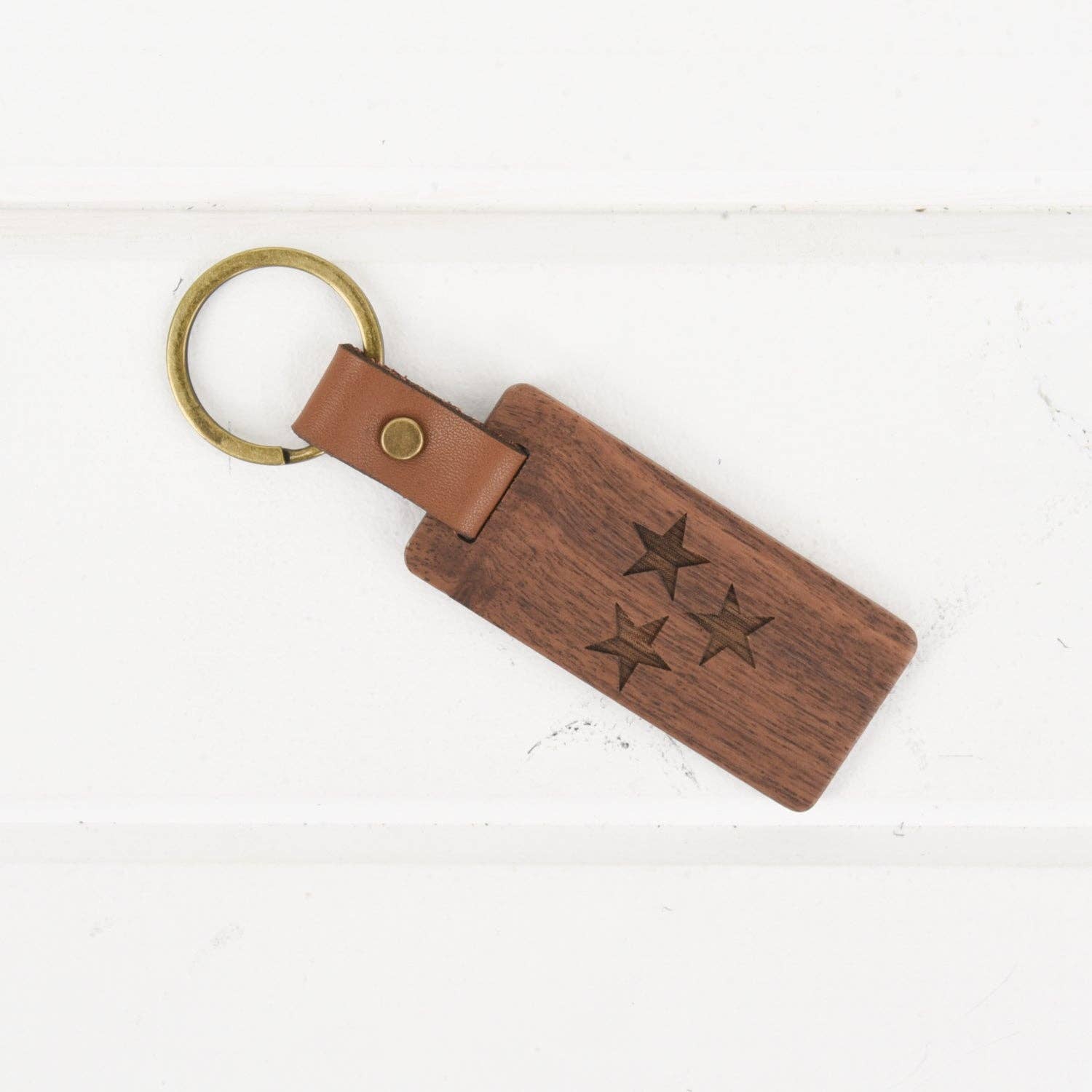Classic State - Wholesale Keychain - Unisex - Tennessee Wood/Leather Keychain