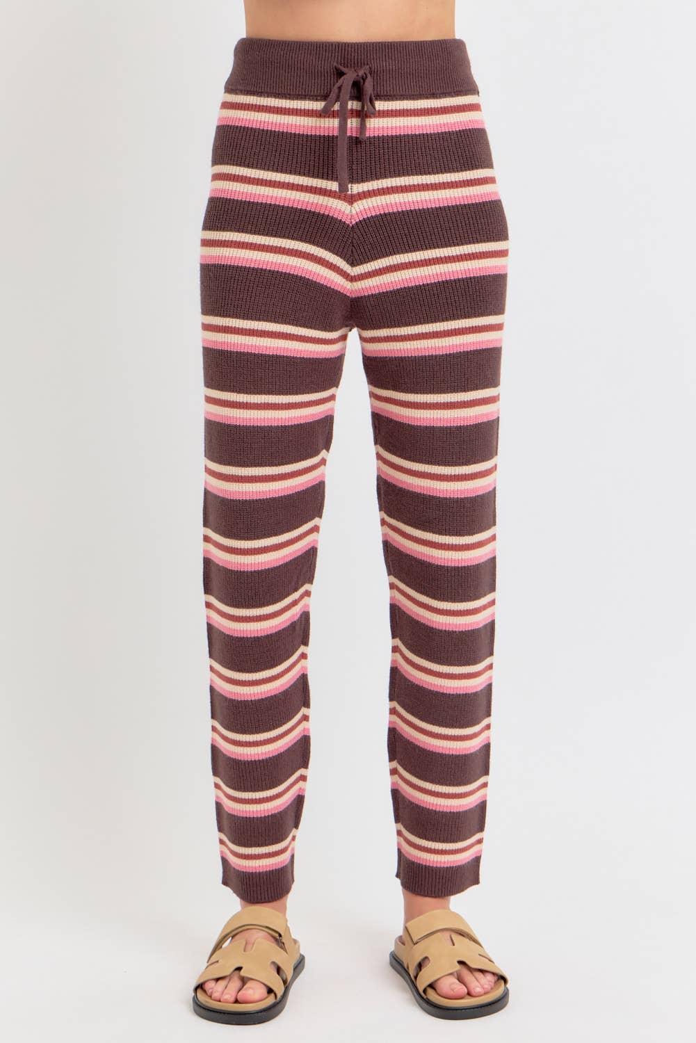 Sweet Lovely by Jen – wholesale Lounge Sweatpants/jogging bottoms – Women's – KNIT STRIPED PULL-ON-PANTS 1