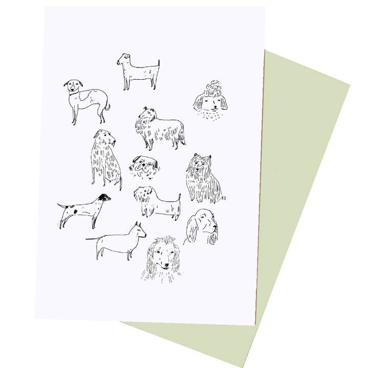 ELIZABETH GRAEBER art + illustration - Wholesale Stationery/Notecard Set - Illustrated whimsical dogs notecard