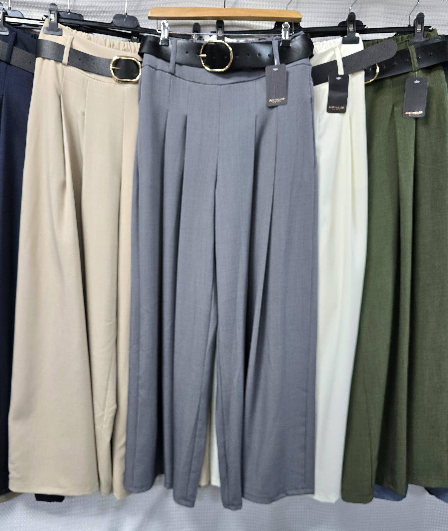 Kurt Muller – wholesale Pants – Women's – KM Zra Classy Wide Leg Belted Trousers1