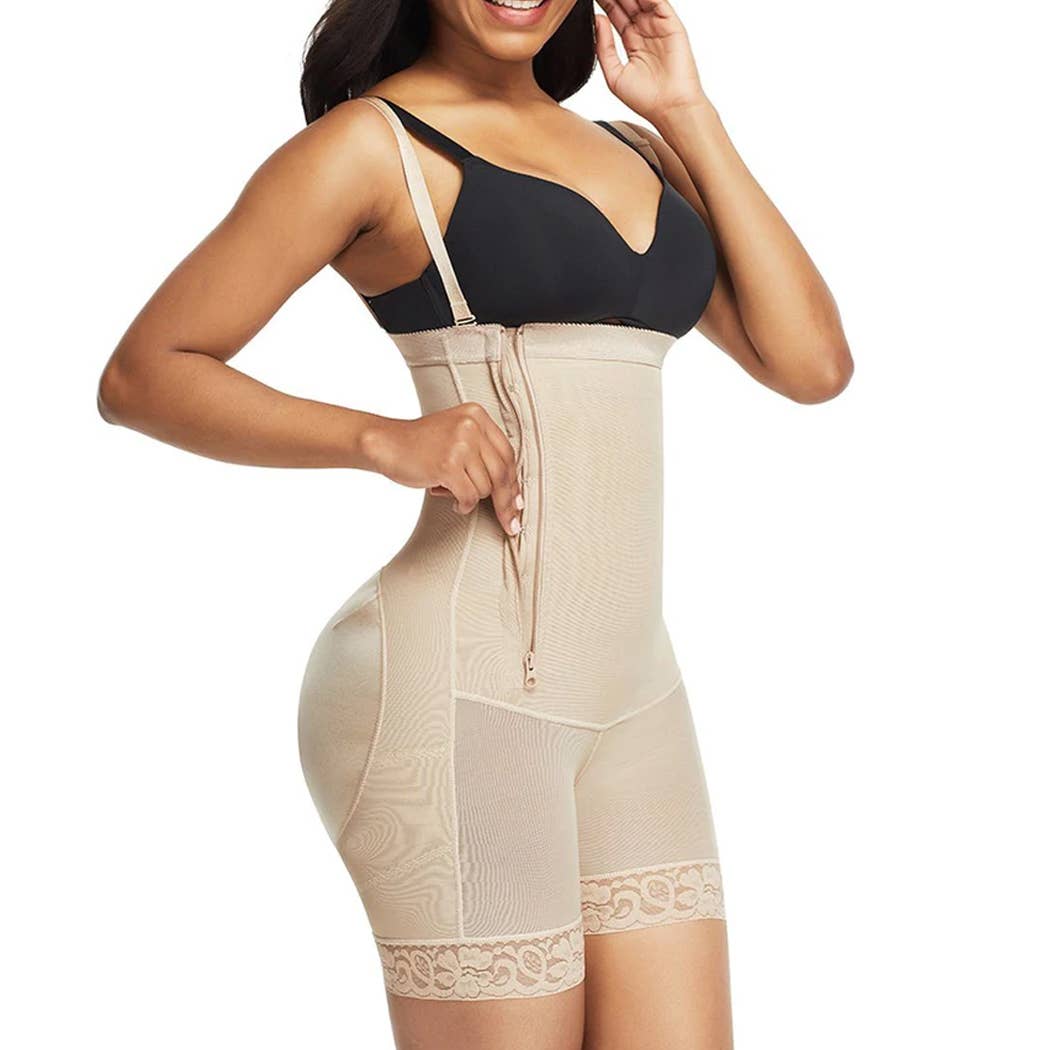 A Women Strapless Shapewear Bodysuit Butt Lifter Body Shaper Under Shorts  Tummy Control Full Body Shapewear,Suitable for Base Layering or Wear It  Outside Daily