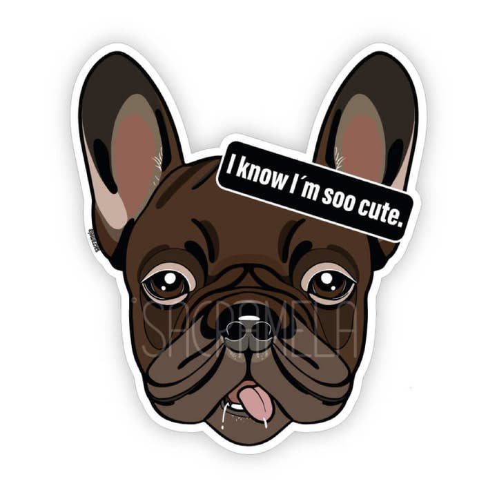 Autocollant Bouledogue Français Chocolat pour la vente par SACRAMELA