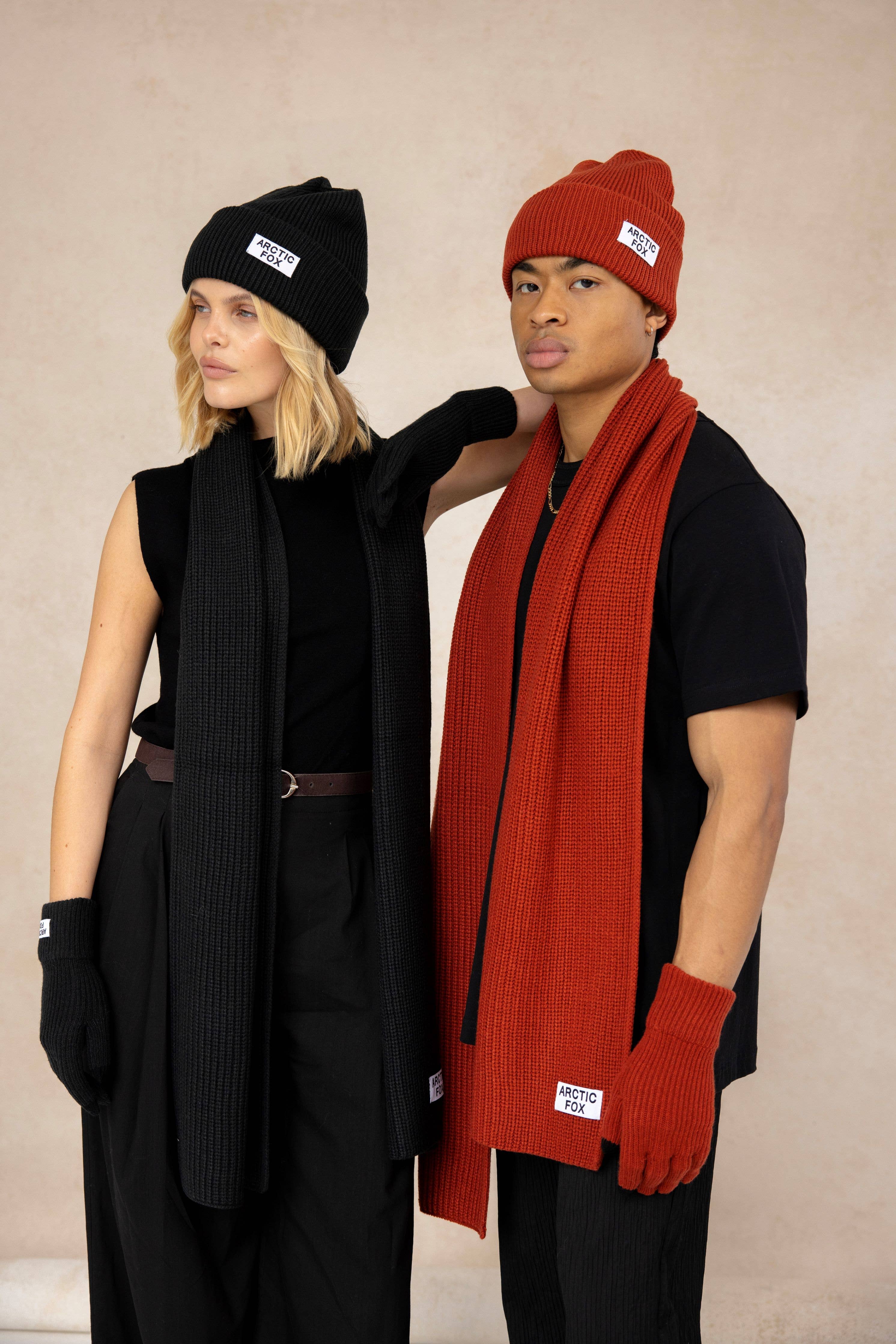 ARCTIC FOX & CO. – wholesale Mössa - Unisex – Återvunnen flaska mössa - djup terrakotta - AW255