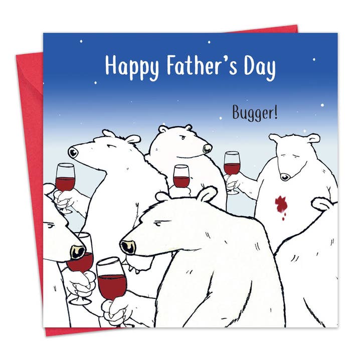 Funny Fathers Day Card - Bugger Bear for wholesale by Twizler Ltd