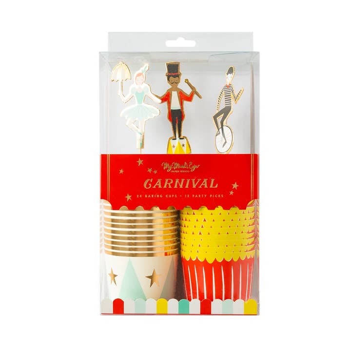 My Mind’s Eye – Topper de bolo/cupcake por atacado – CAR912 - Forminhas de cupcake com toppers de carnaval0