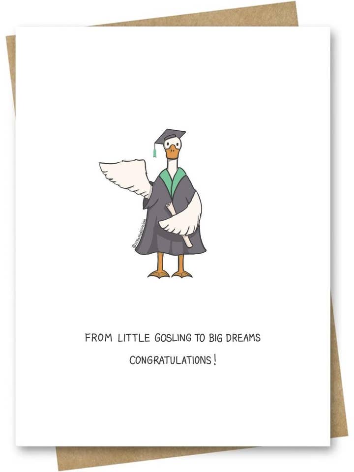 Cute Graduation Card — Gosling Goose Duck Grad for wholesale by LittleStudioInElora