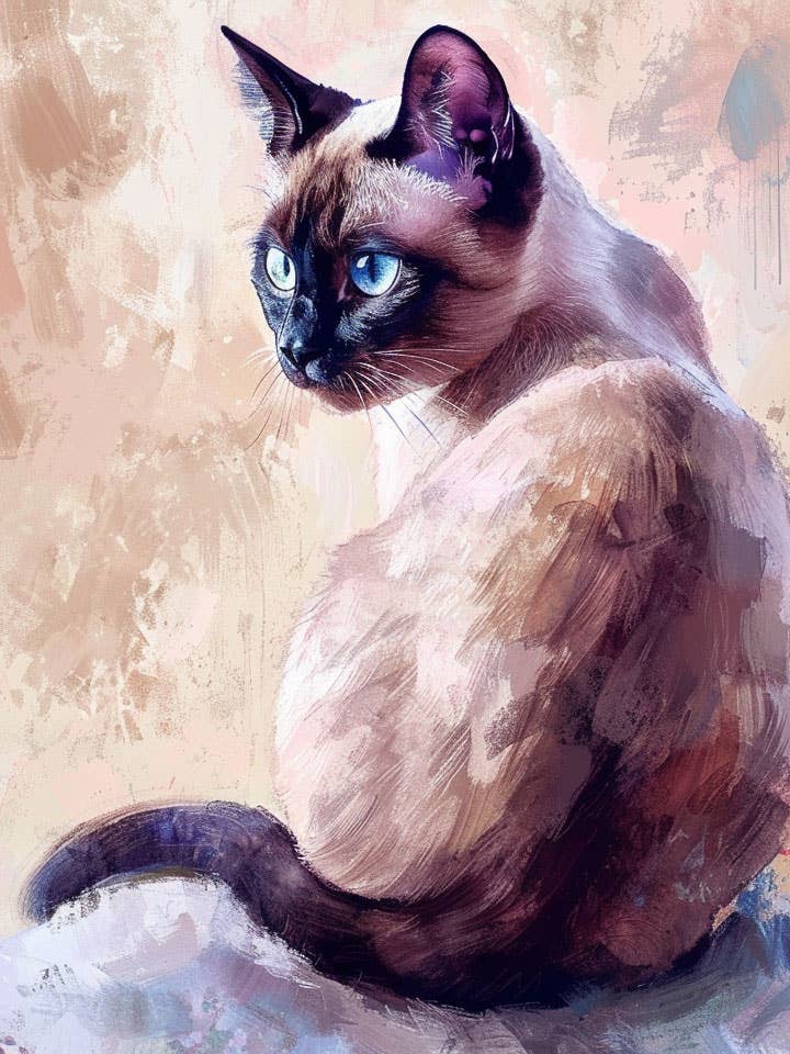 Curious Siamese Cat 8”x10” Art Print for wholesale by Mowbi