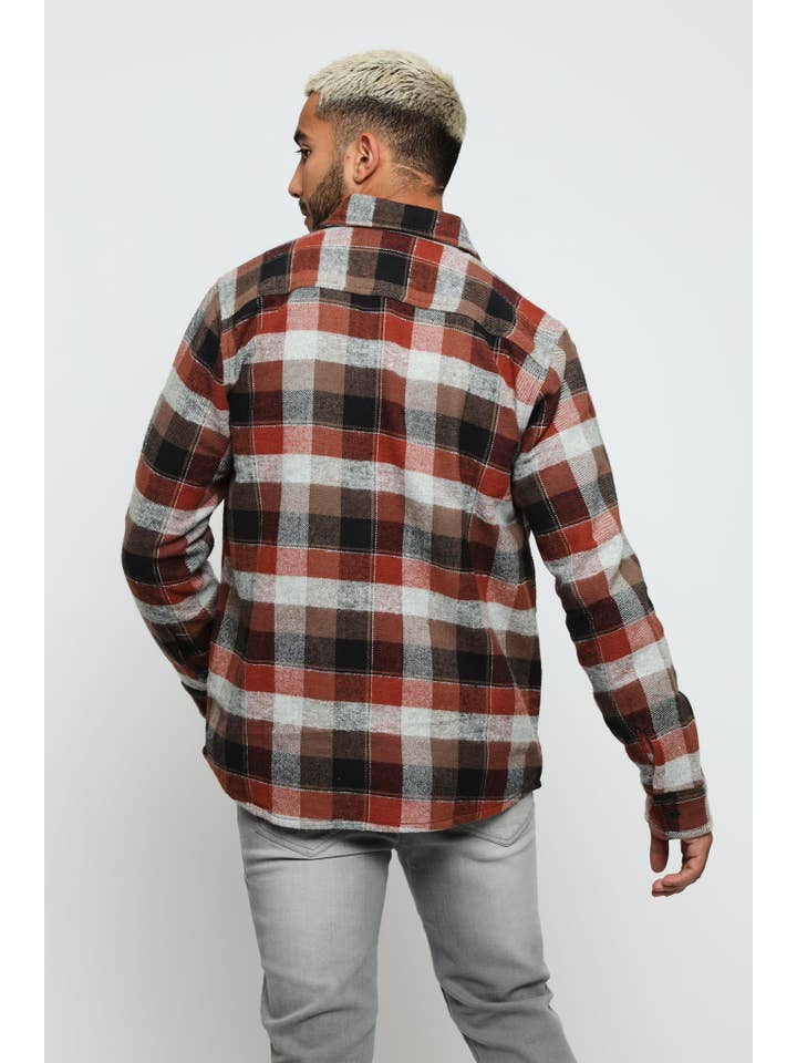 JMOJO UK Limited - Vente Chemise à col boutonné – homme - Chemise à carreaux en flanelle Cardinal Lumberjack - Rouge6