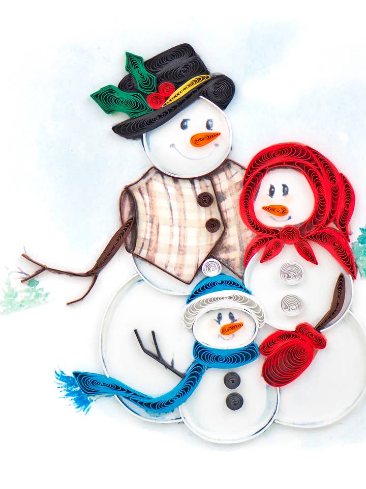Quilled Snowman Family for wholesale by Quilling Card
