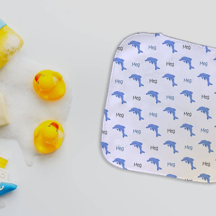Personalized Dolphin Wash Cloth for wholesale by Potter's Printing
