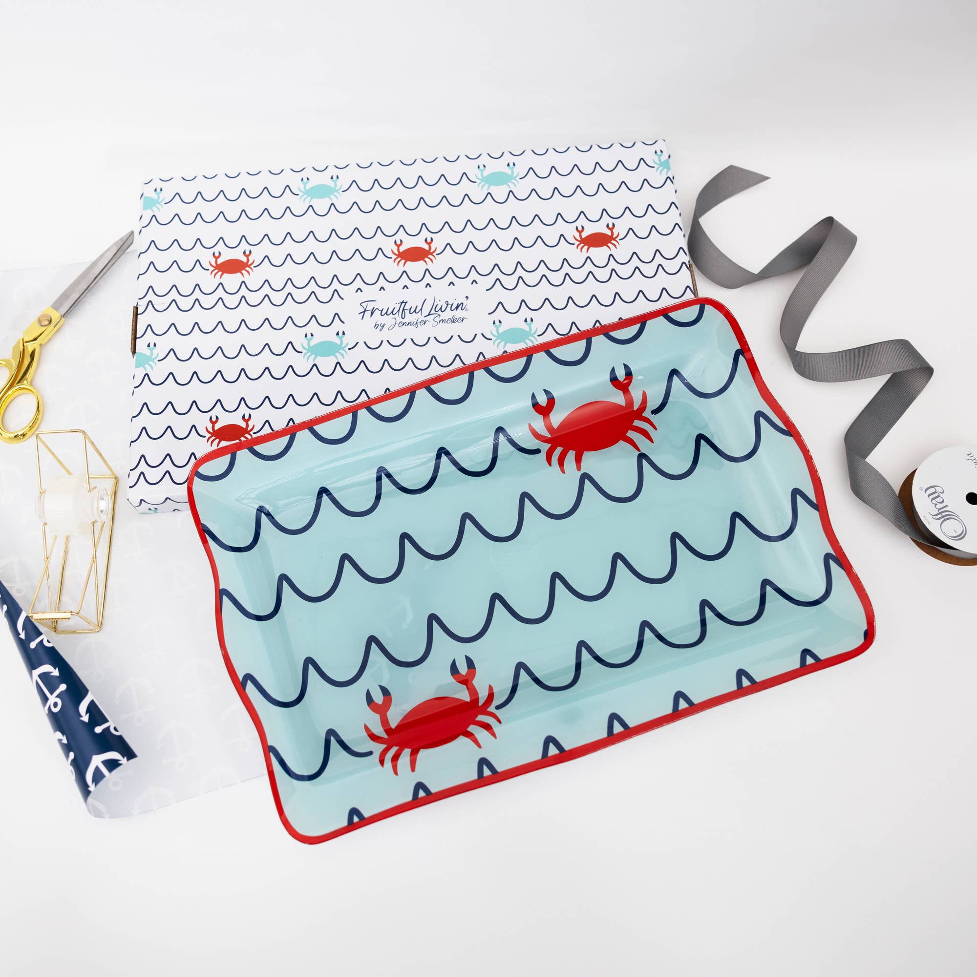 Pavilion - Venta al por mayor Bandeja de servir - Beach - Bandeja de vidrio para servir de 16.75 x 11 pulgadas2