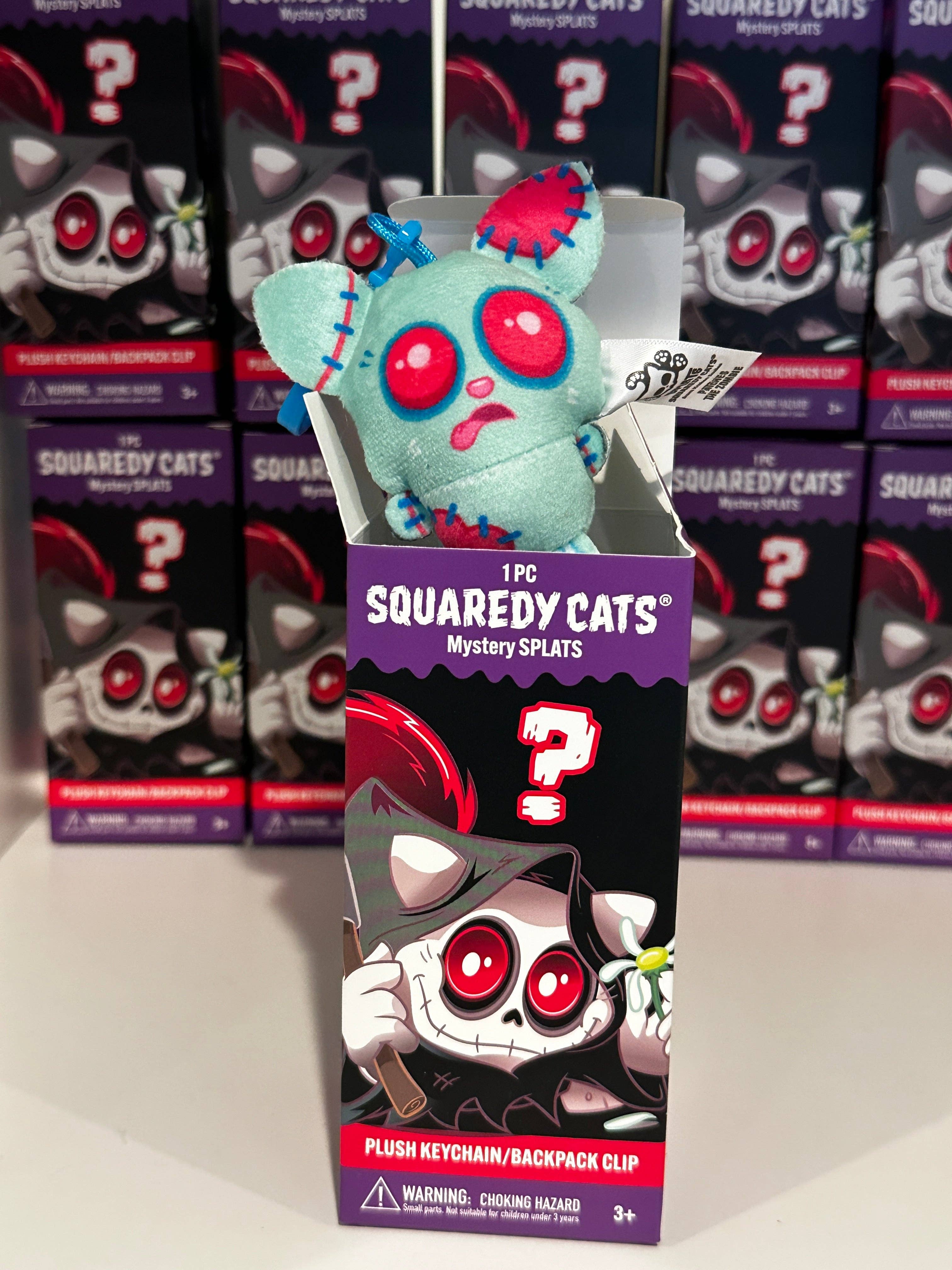 Squaredy Cats - Wholesale Keychain - Unisex - 0h_New! 10 Pack Squaredy Cats Mystery Splats Plush Keychain/Backpack Clip in mystery box SET3
