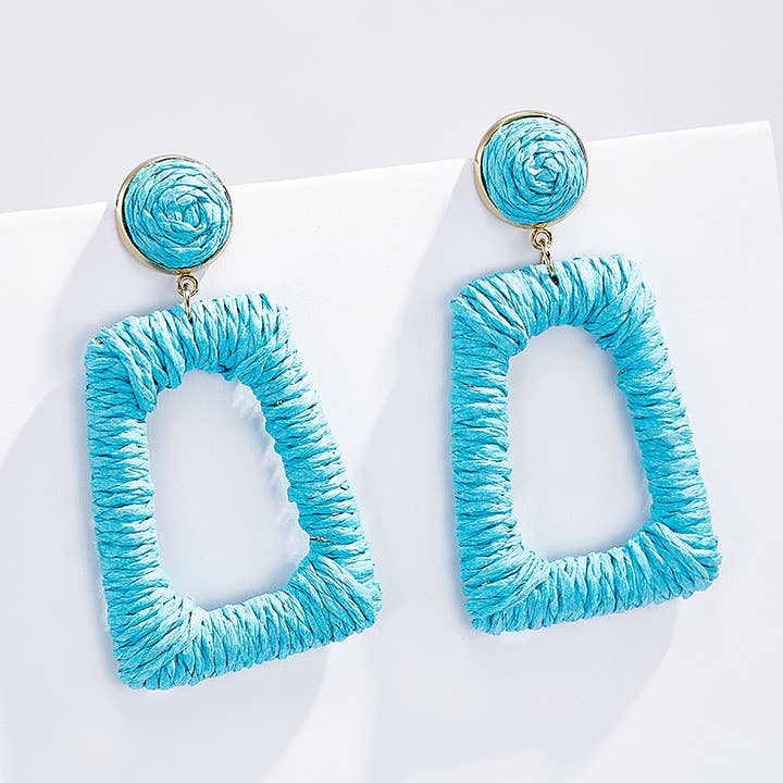 BYREN | ÉLINE L'ATELIER - Wholesale Dangle Earrings - Straw earrings with steel stud 124NN057