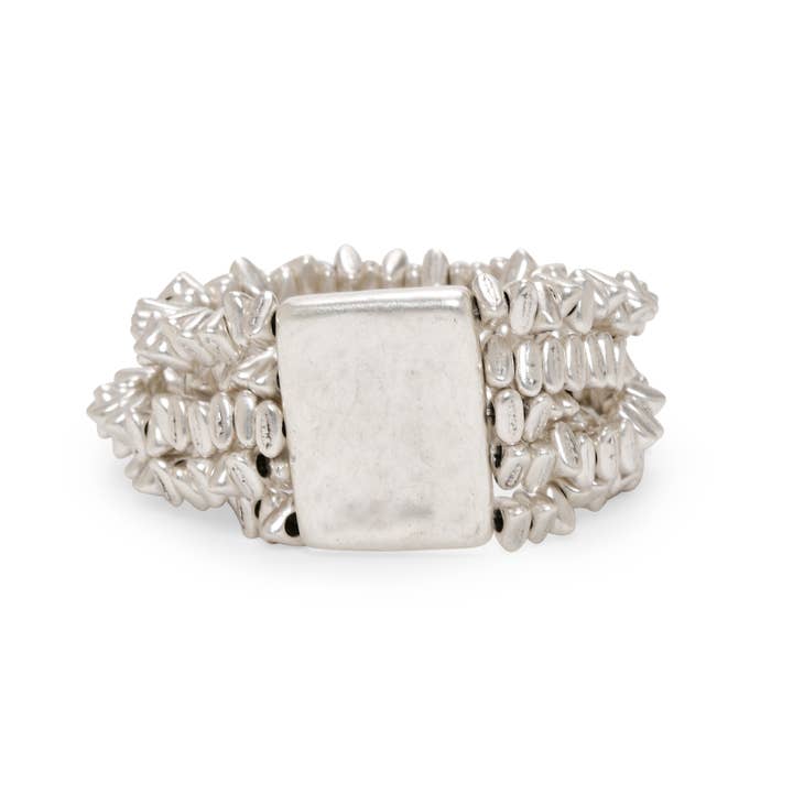 Chanour - Wholesale Beaded Bracelet - Handmade Pewter Bracelet - SLVR2010