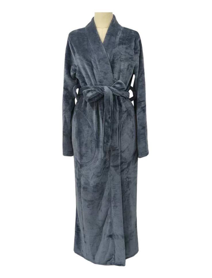 Rosa Clothing - Wholesale Robe - Women's - Relaxed Fit Soft Robe With Waist Tie9