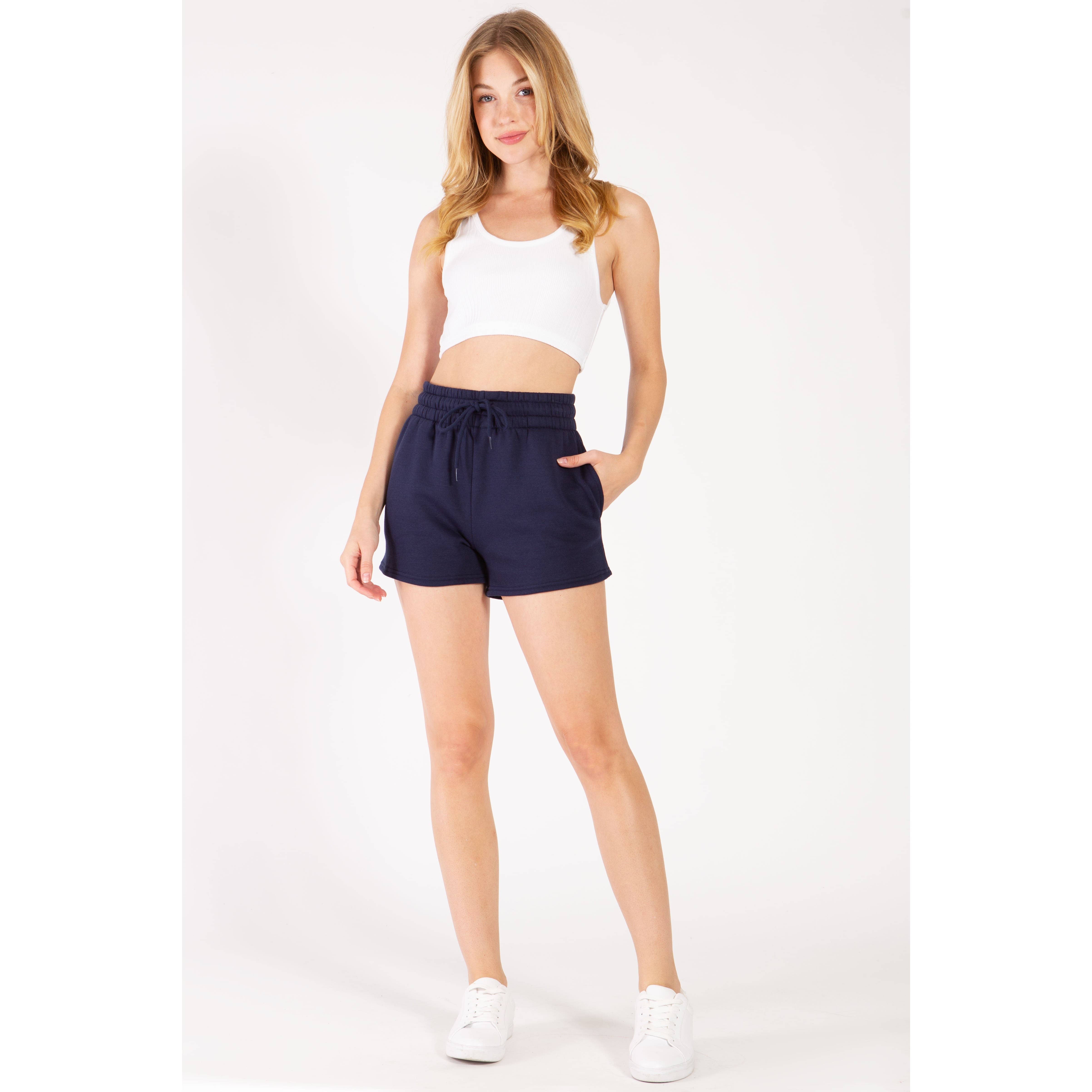 UP CLOTHING - Wholesale Shorts – Women’s - Solid Fleece Lounge Sweat Shorts2