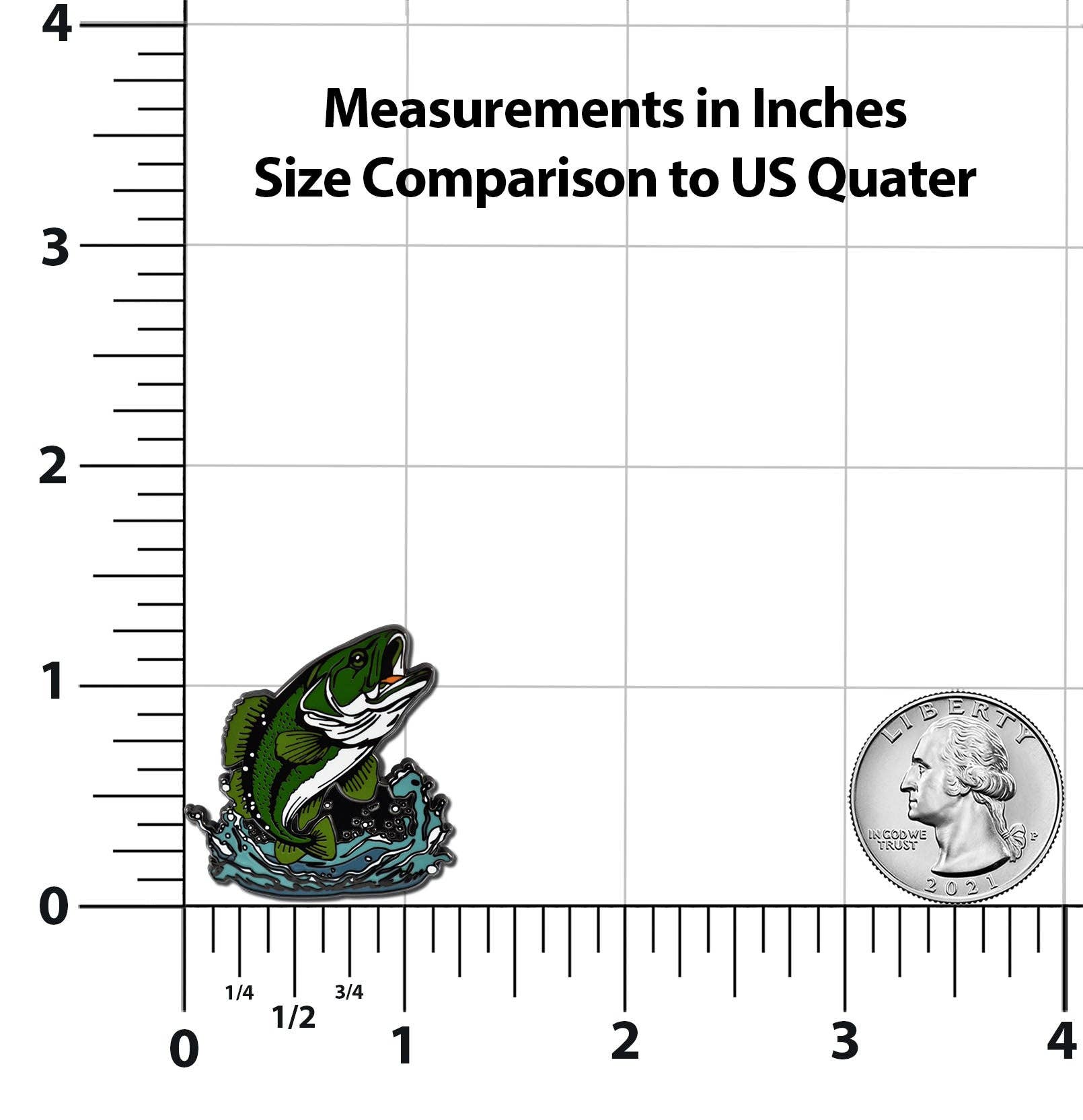 persico trota Spilla smaltata Largemouth Bass in vendita all'ingrosso su Faire4