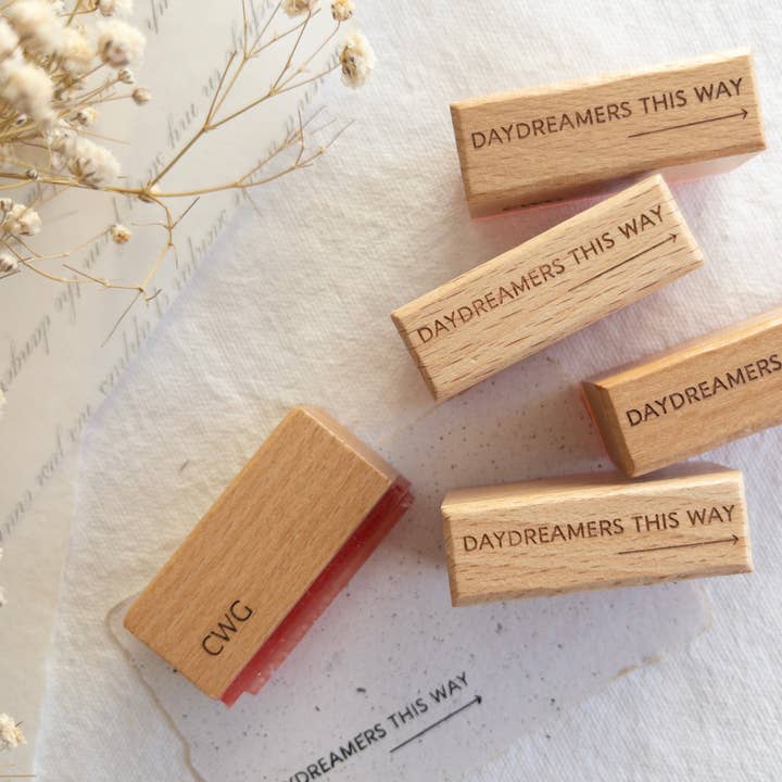Rubber stamp: Daydreamers this way --> for wholesale by Crea with Gaby