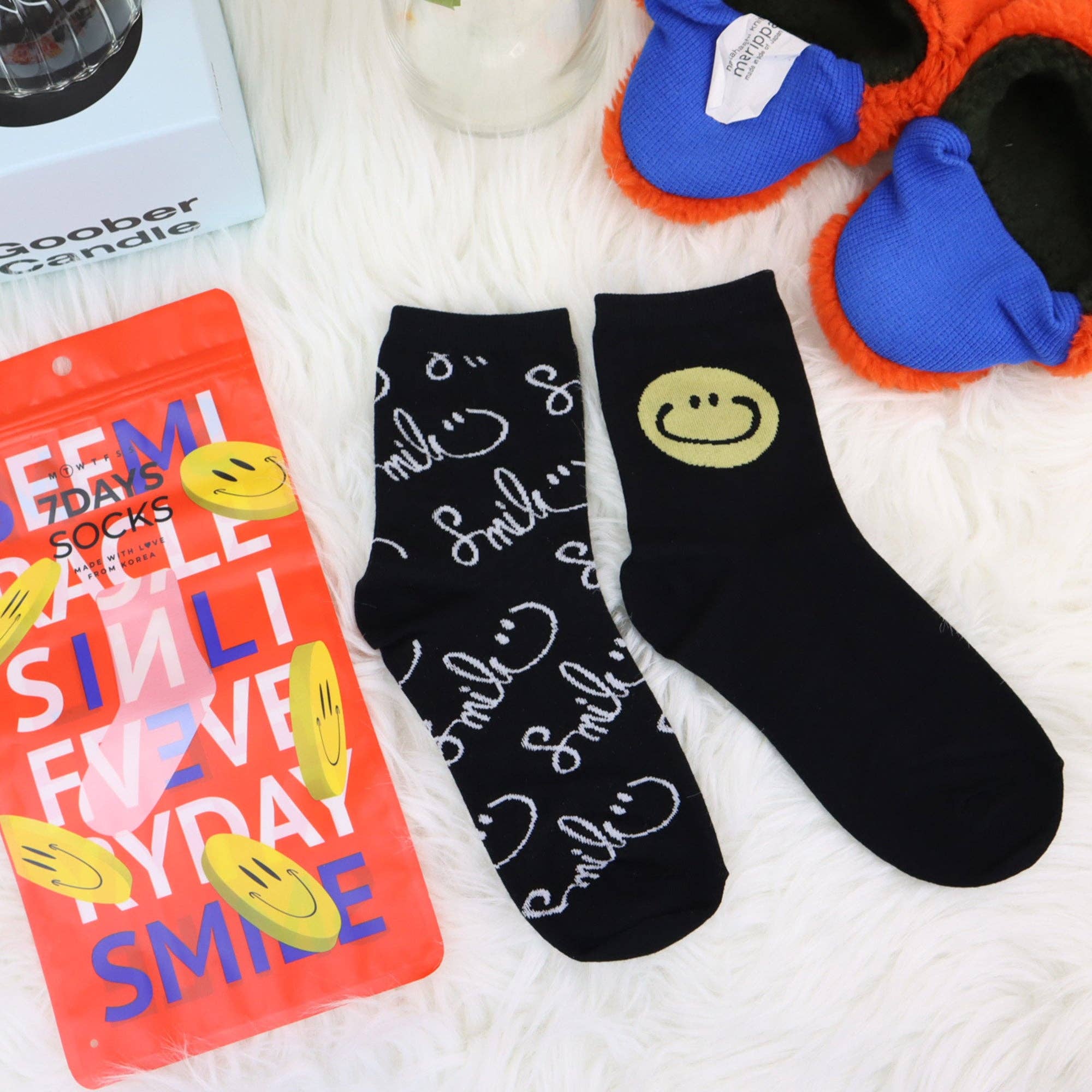 7DAYSSOCKS – Meias - Mulher por atacado – Crew Feminina Manuscrito Smile AB Meias inigualáveis2