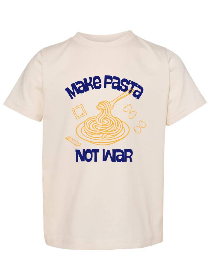 Make Pasta Not War Toddler Graphic T-shirt | Noodles Tee for wholesale by Uncommon Wild