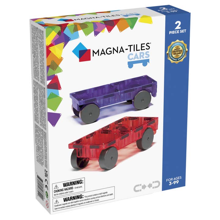 Magna-Tiles - Wholesale Building Set - Kids - Magna-Tiles Cars 2-Piece Expansion Set: Purple & Red