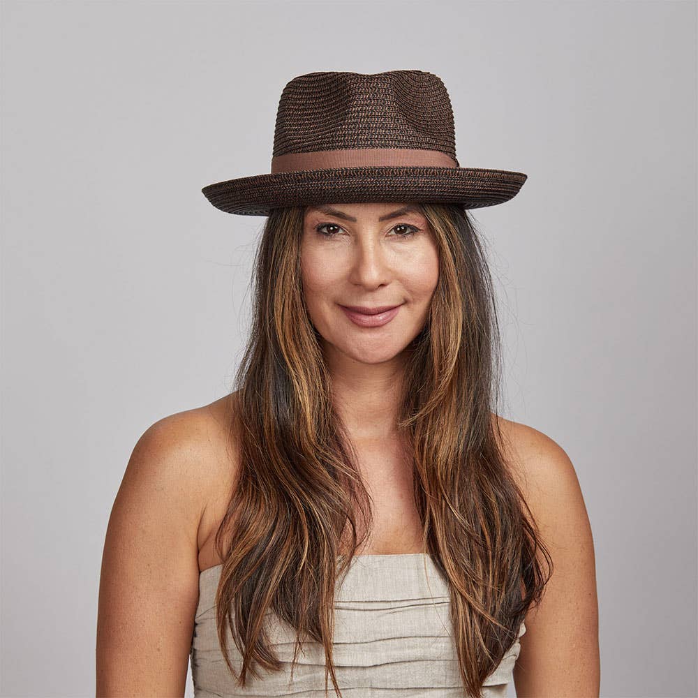 American Hat Makers - Wholesale Straw Hat - Unisex - Soft Straw Fedora Hat - Style Coronado4