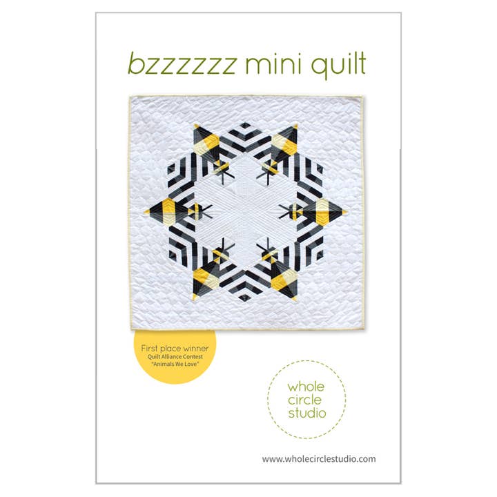 Bzzzzzz Mini Quilt Pattern for wholesale by Whole Circle Studio