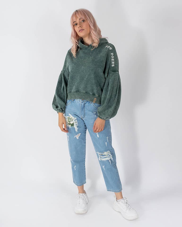 StockNow Unipessoal - Wholesale Hoodie - Women's - Hoodie Washed Green3