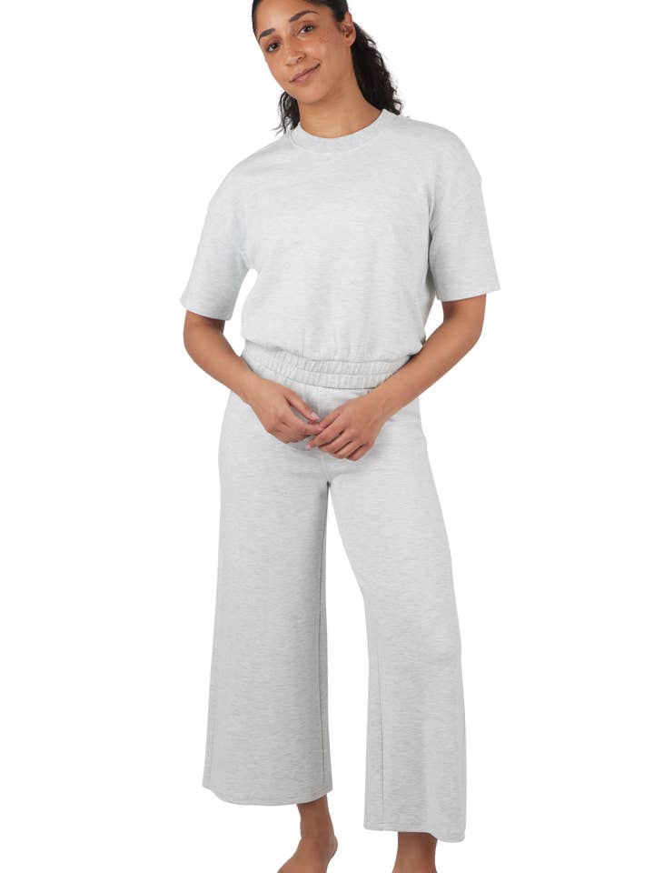 90 Degree by Reflex - Wholesale Lounge Set - Women's - Women's Scuba Crew Neck Top and Wide Pant - 2 PC SET