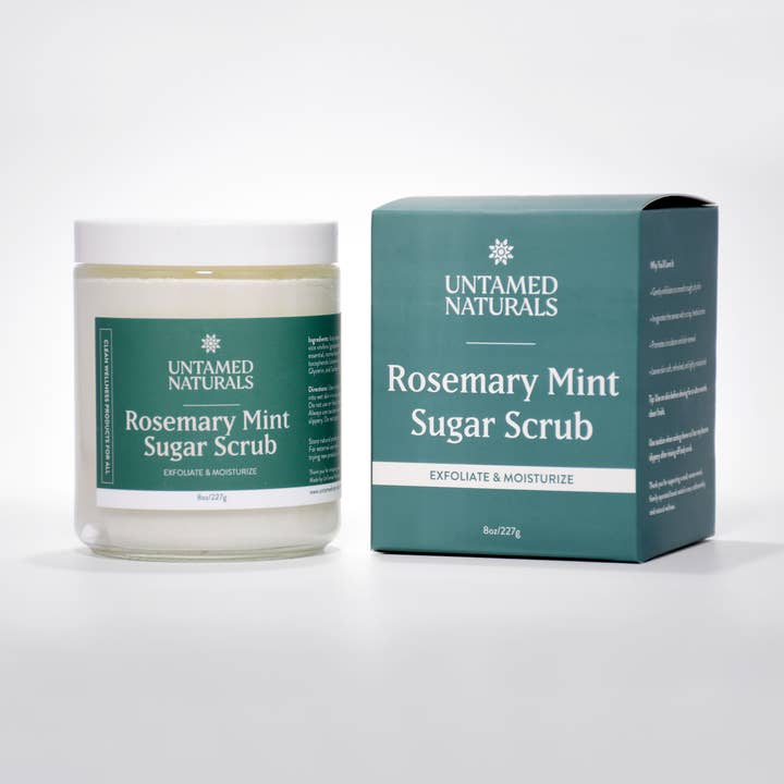 Rosemary Mint Sugar Scrub Body Polish och Exfoliant för wholesale av Untamed Naturals