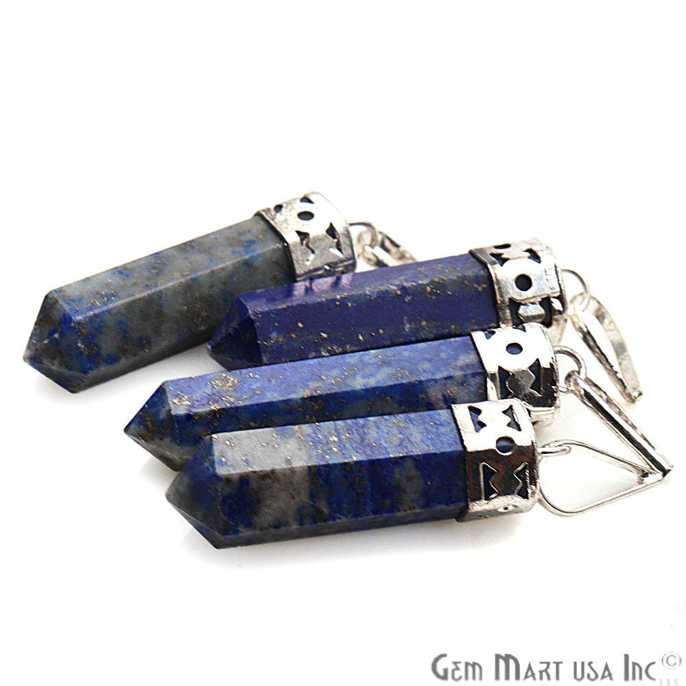 GemMartUSA – wholesale Pendant/charm necklace – DIY Healing Gemstone Silver Pencil Point Ornate Pendant 1pc8