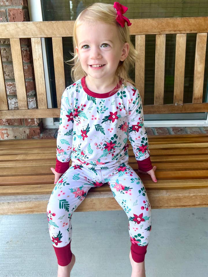 Southern Refinery - Wholesale Sleepsuit - Baby - christmas floral, girls clothing, girls pajamasÂ