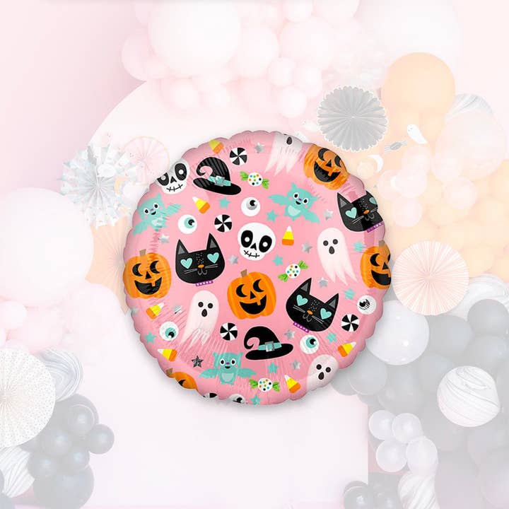 Ellie's Party Supply - Wholesale Balloon - 18 Inch Cute Pink Icon Foil Balloon Halloween