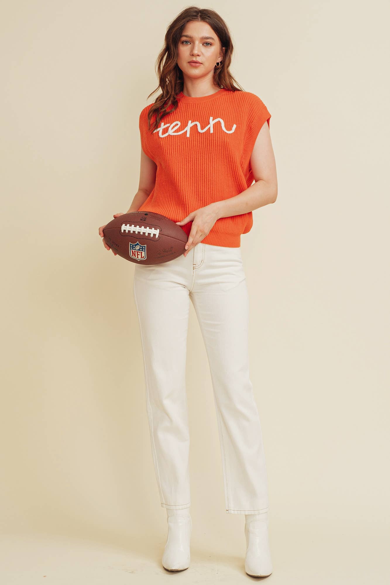 Cloud Ten - Wholesale Knit Sweater - Women's - CSW10210Y - 'TENN" EMBROIDERED SLEEVELESS SWEATER TOP7