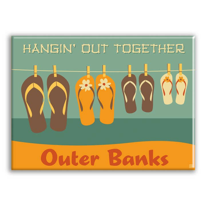 Outer Banks Hangin Out Metal Magnet for wholesale by Tourist Courts