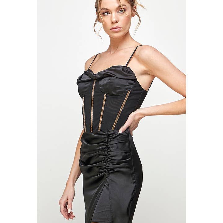 Satin Mock Corset for wholesale by LUXYUSA