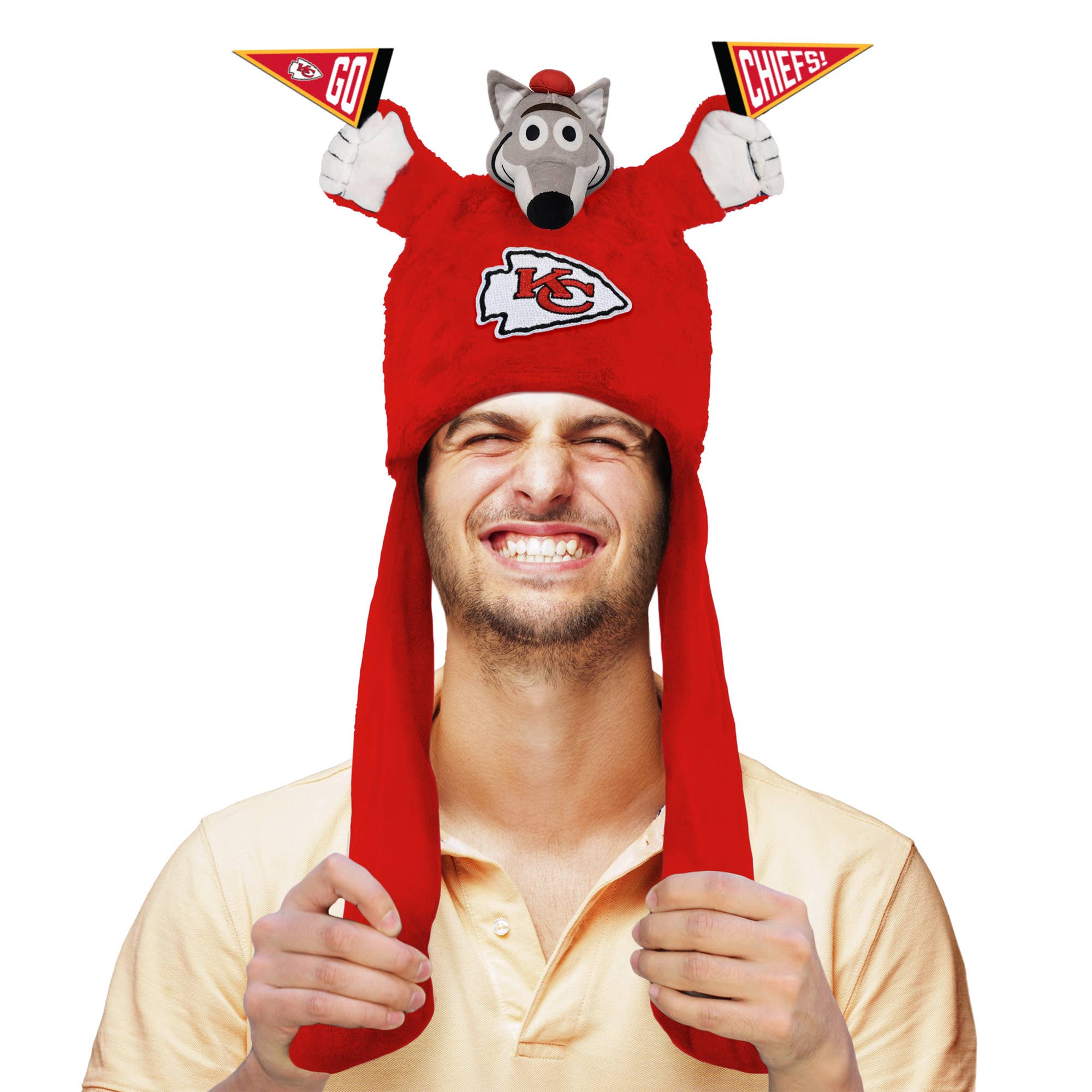 Little Earth Productions - Wholesale Hat Accessory - Men's - NFL Kansas City Chiefs Mascot Cheering Sidekick Hat1