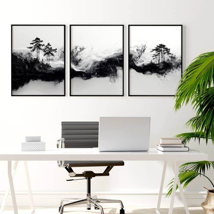 Set of 3 Framed Wall Art | Set of 3 Asian Inspired Wall art Prints for wholesale by About Wall Art