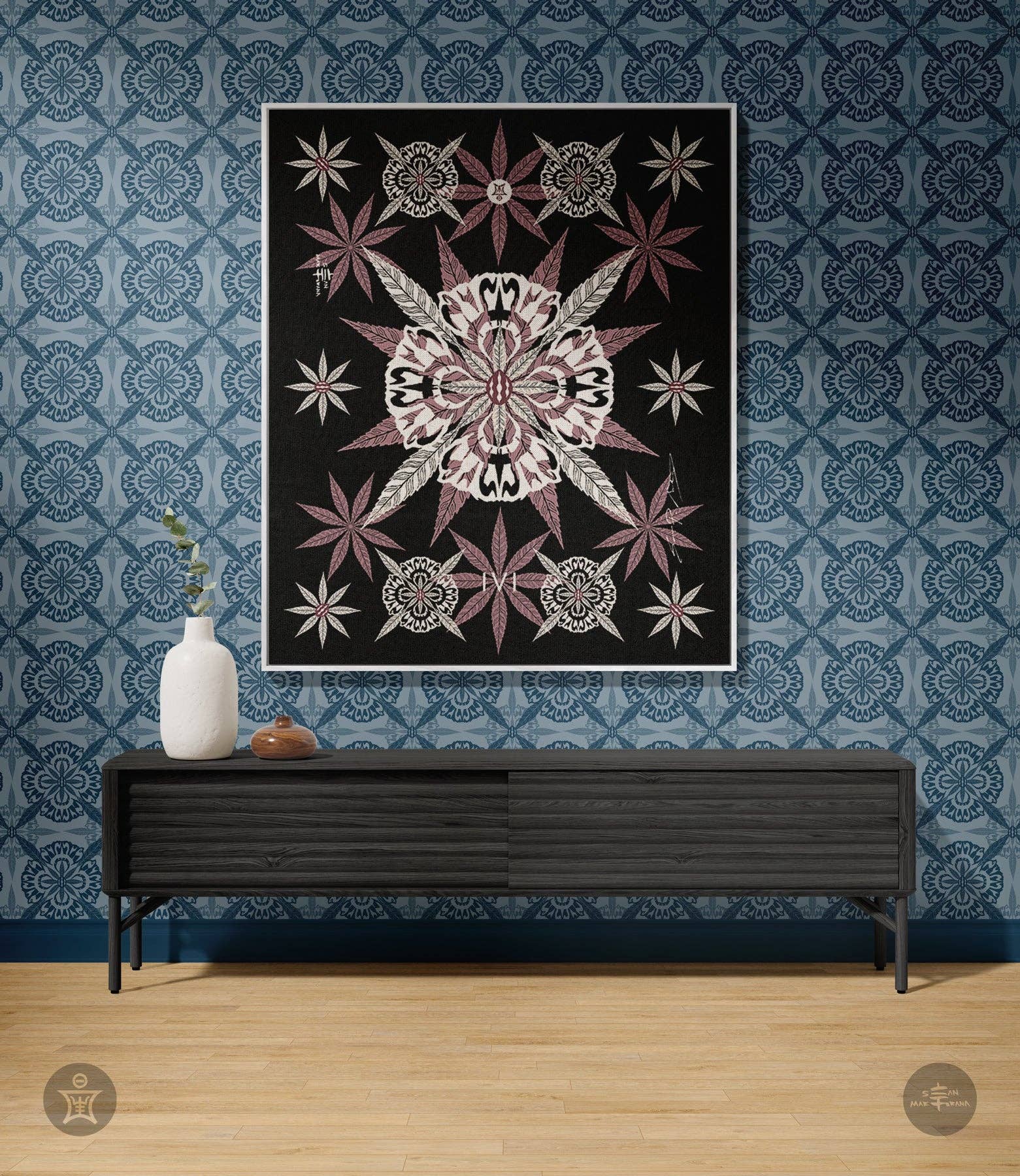 Sean Martorana - Wholesale Throw Blanket - IVI Cannabis and Poppy Floral Jacquard Woven Blanket2