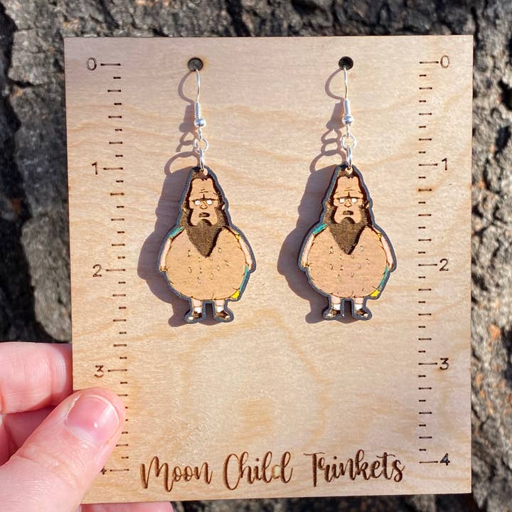 Moon Child Trinkets - Wholesale Dangle Earrings - Bobs Burgers Beefsquatch Earrings - Pop Culture Jewelry