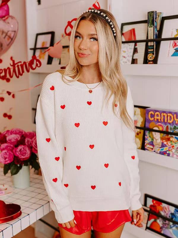 Lily Clothing - Wholesale Knit Sweater - Women's - VALENSTINE'S DAY LOVE JACQUARD JUMPER
