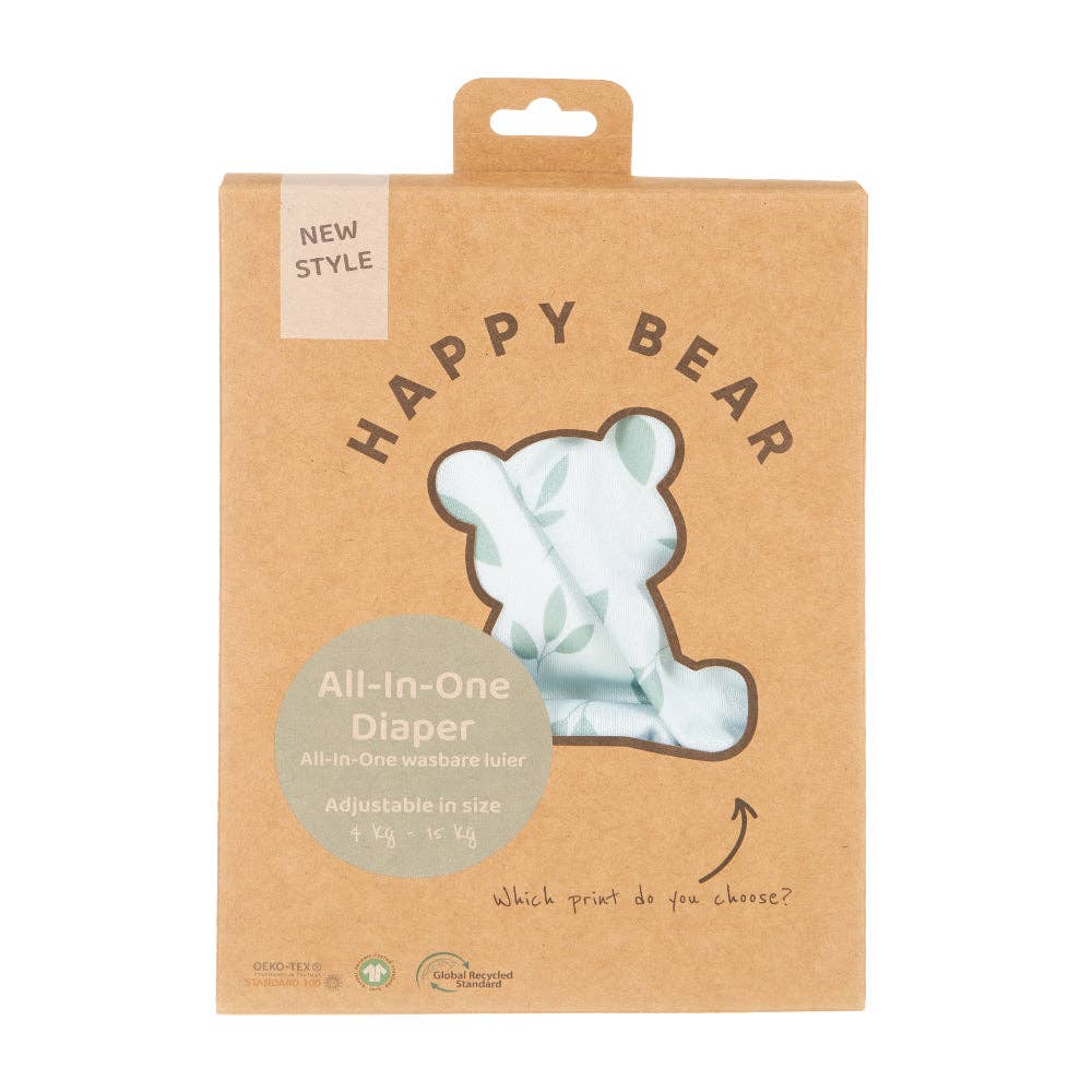 HappyBear Diapers - Wholesale Diaper (Cloth) - Baby - Washable cloth diaper | All-In-One Diaper | onesize - 4-15kg | Botanical3