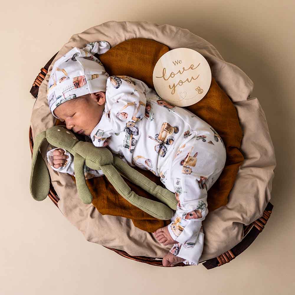 Snuggle Hunny – wholesale Byxdress - Baby – Grävmaskiner & Traktorer Ekologisk Growsuit4