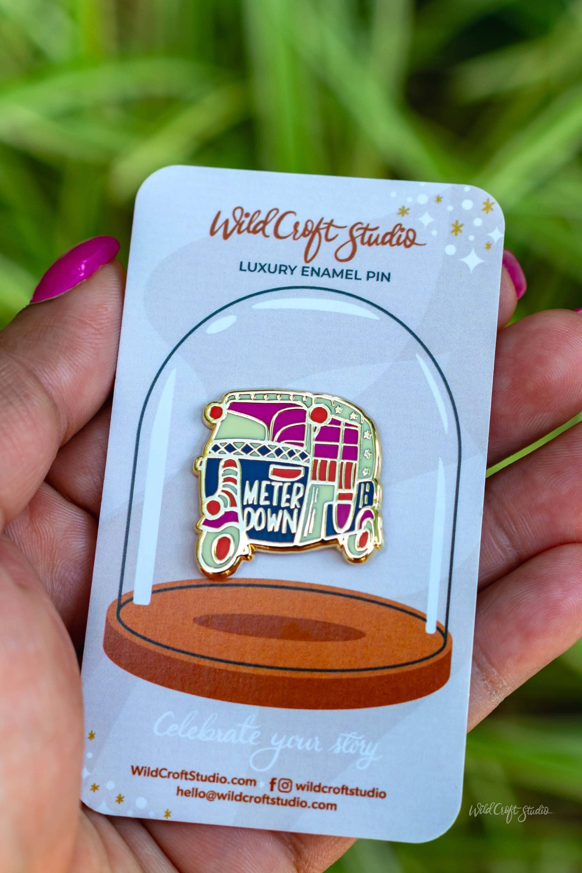 Wild Croft Studio - Wholesale Lapel Pin/Button - Auto Rickshaw Hard Enamel Pin1