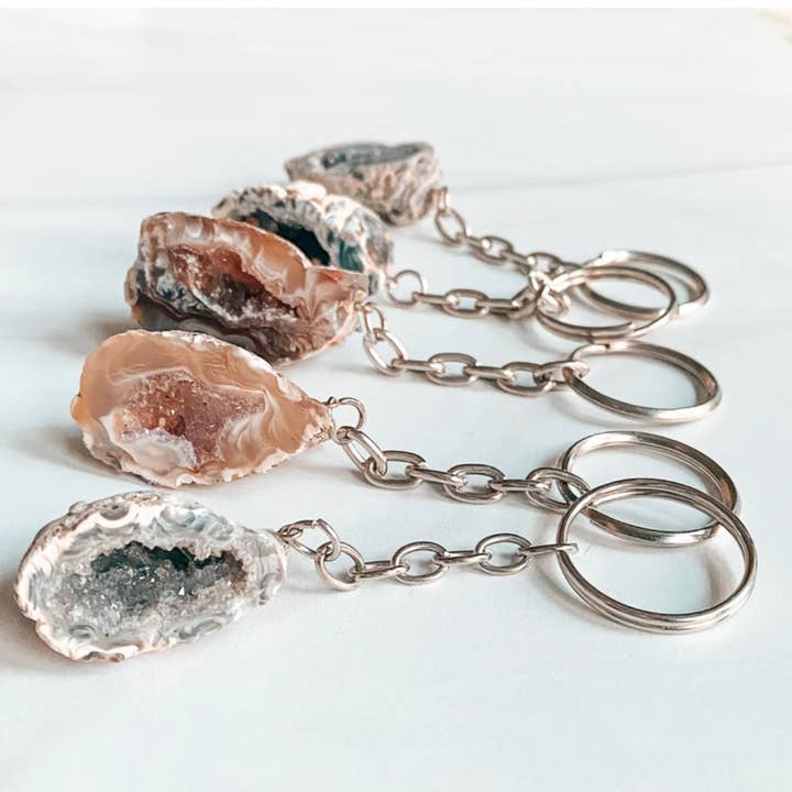 Porte-clés Agate Geode pour la vente par The Simply Crafty Shop