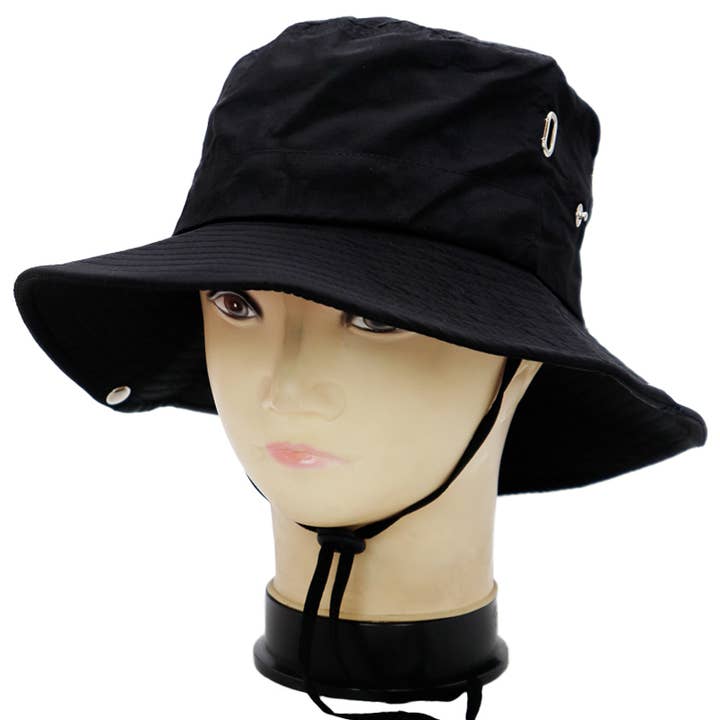 Cap Zone - Wholesale Bucket Hat - Unisex - Solid Polyester Fabric Fisherman Boonie Bucket Hat
