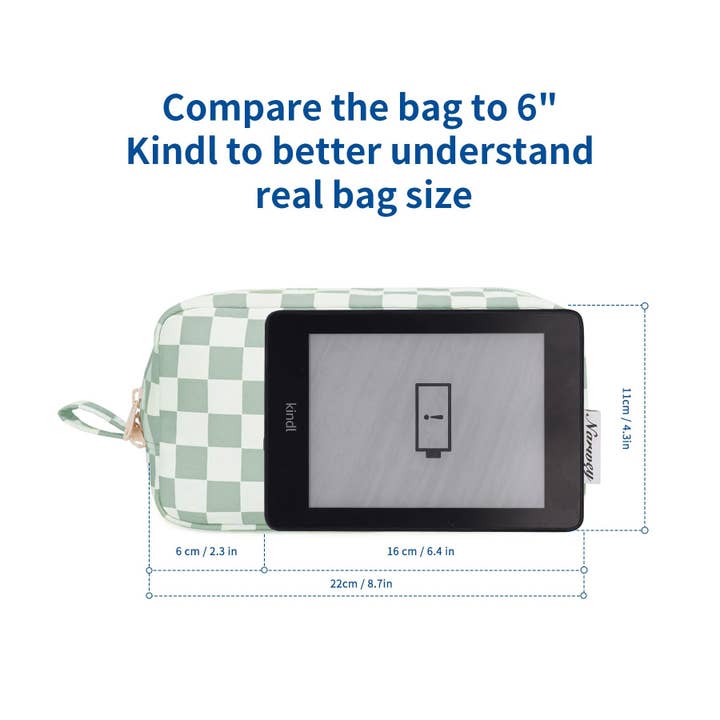 NARWEY INC - Wholesale Makeup/Cosmetic Bag - Narwey Checkered Makeup Bag with Organized Pockets for Women71