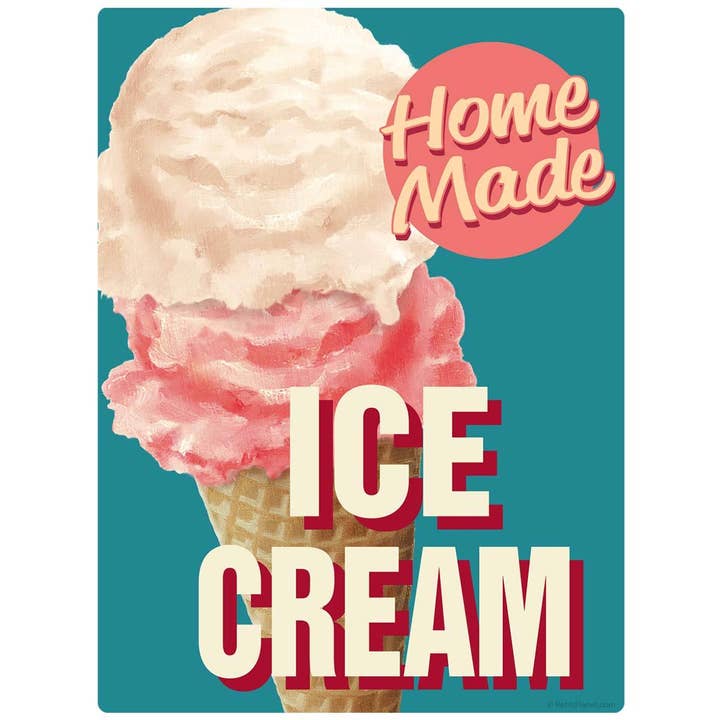 Home Made Ice Cream Cone Wall Decal for wholesale by RetroPlanet